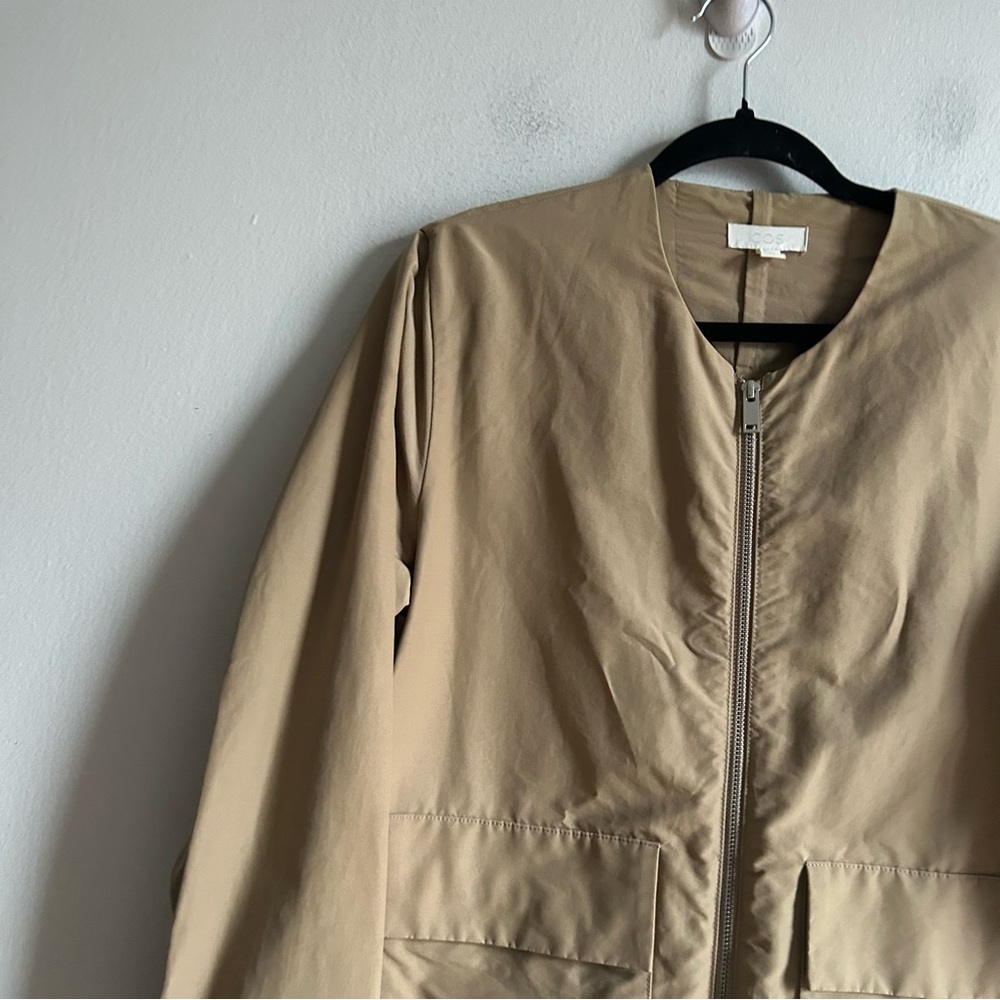 COS Sz S Tan Boxy Relaxed Full Zip Minimalist Neutral Jacket - Picture 3 of 13